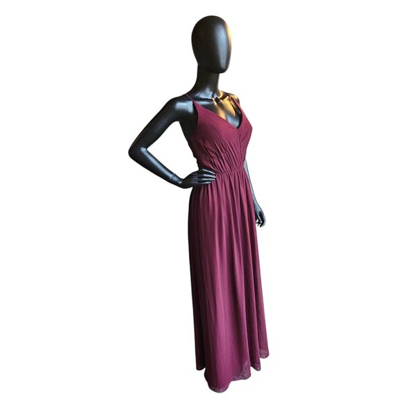 Cranberry Chiffon Spaghetti Strap Bridesmaid/Formal Gown - Bill Levkoff - Picture 3 of 8